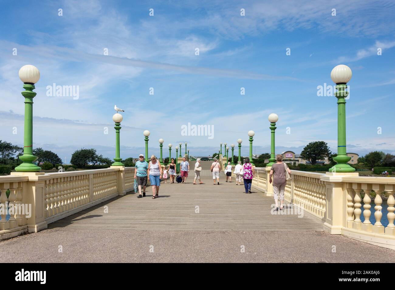 Bridge over Marine Lake, Scarisbrick Avenue, King's Gardens, Southport, Merseyside, England, United Kingdom Stock Photo