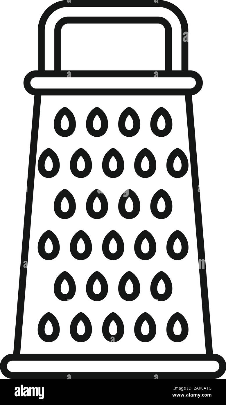 Kitchen grater icon. Outline kitchen grater vector icon for web design isolated on white background Stock Vector