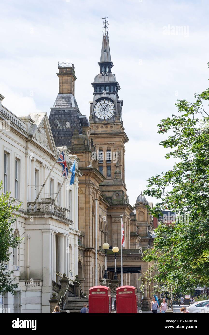Southport Town Hall from London Square. Lord Street, Southport, Merseyside, England, United Kingdom Stock Photo