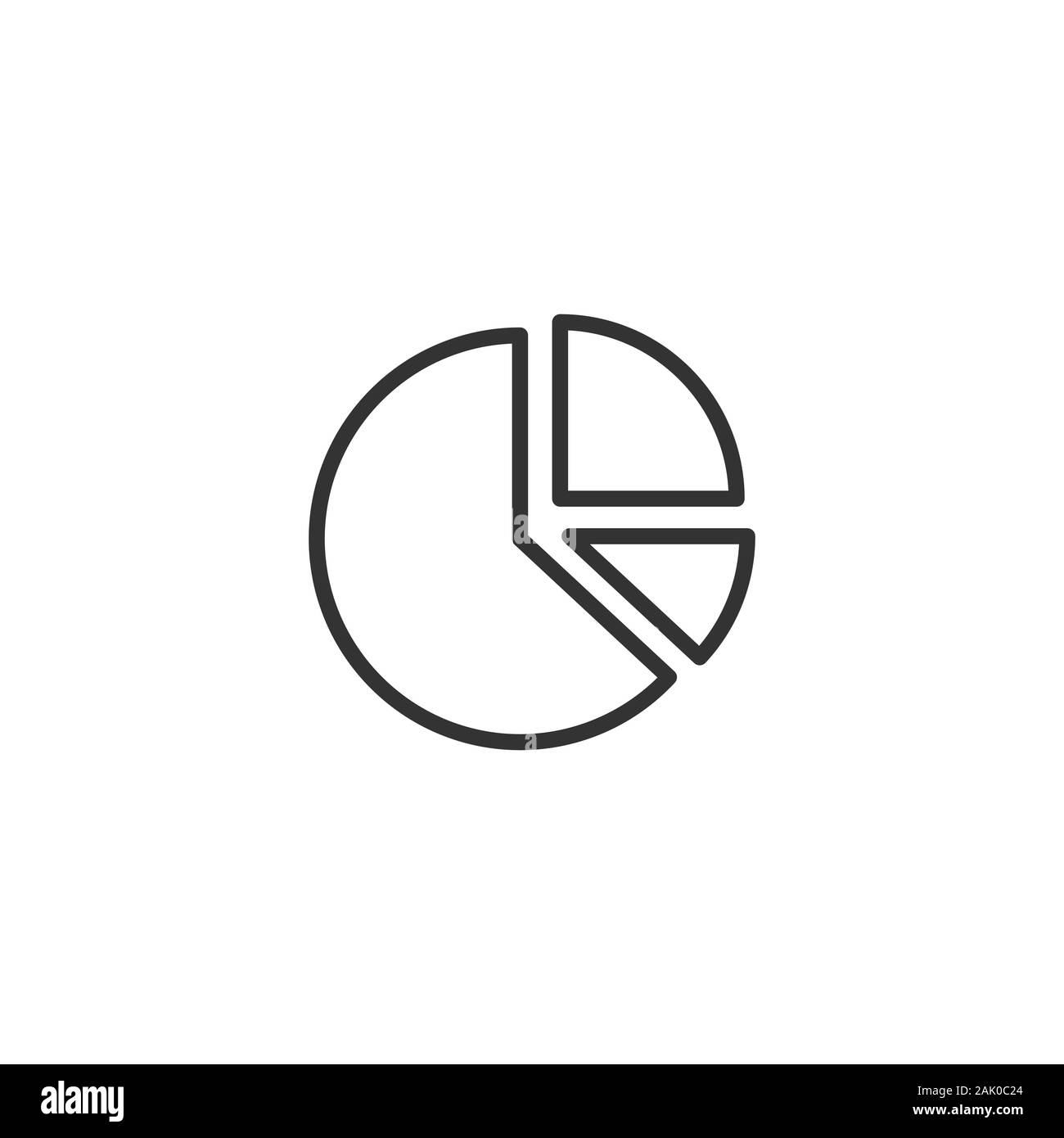 Chart icon in flat style. Diagram vector illustration on white isolated ...