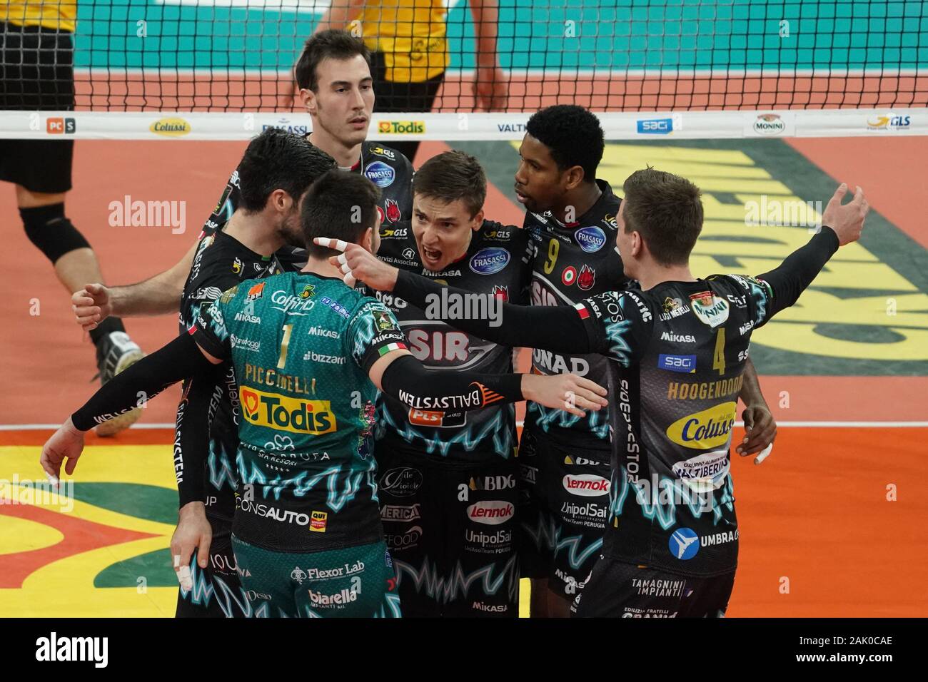 Perugia, Italy, 06 Jan 2020, sir celebrates during Test Match - Sir Safety  Conad Perugia vs Skra Belchatow - Volleyball Test Match - Credit: LPS/Loris  Cerquiglini/Alamy Live News Stock Photo - Alamy