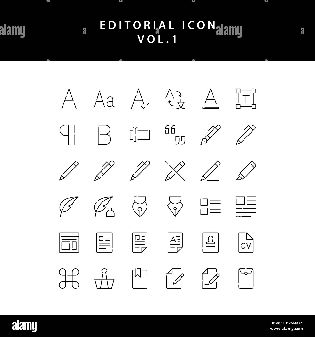 editorial outline icon set vol1 Stock Vector