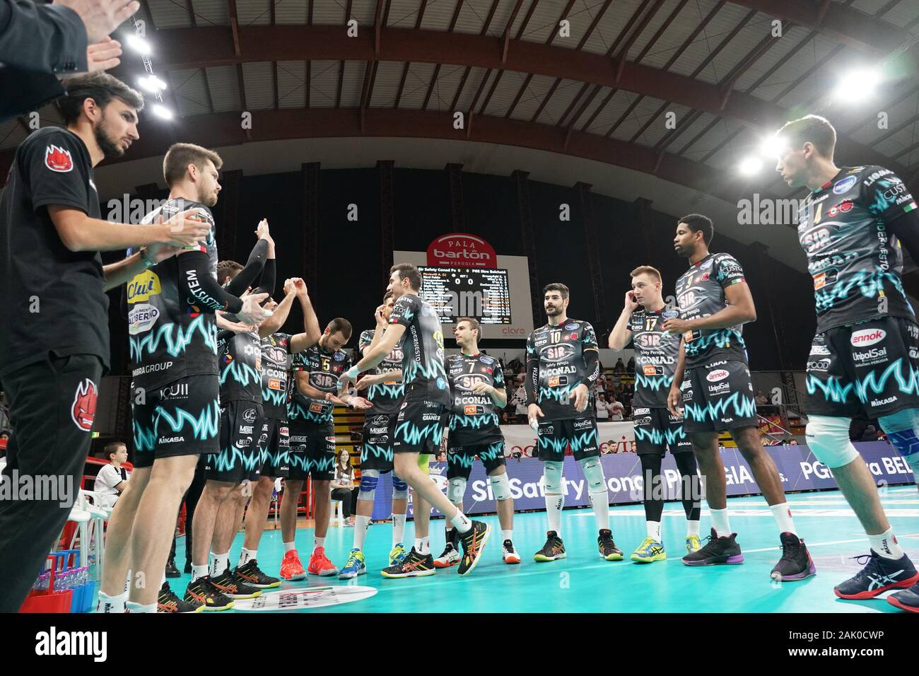 Perugia, Italy. 6th Jan, 2020. sir safety conad prepartitaduring Test Match  - Sir Safety Conad Perugia vs Skra Belchatow, Volleyball Test Match in  Perugia, Italy, January 06 2020 - LPS/Loris Cerquiglini Credit: