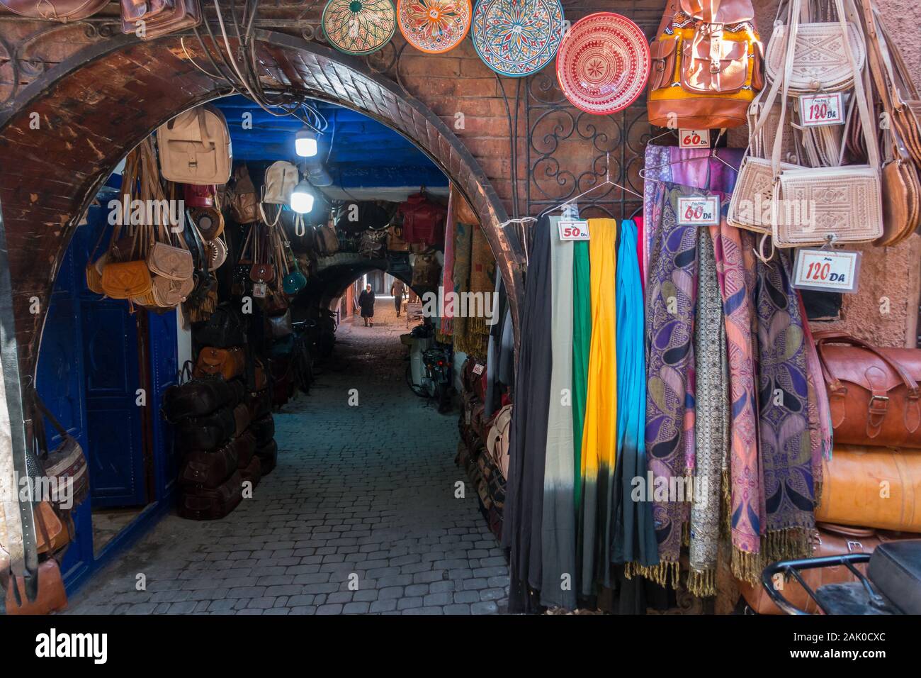 Marrakesh's famous Souks are the bargain hunter's dream. Stock Photo