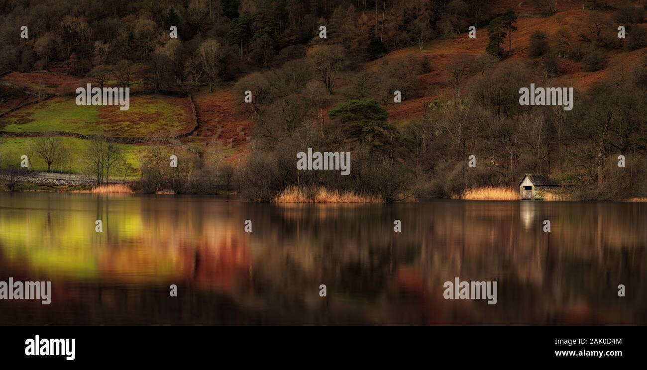 The Boathouse at Rydal water, Near Ambleside in The Lake District, Cumbria, UK Stock Photo