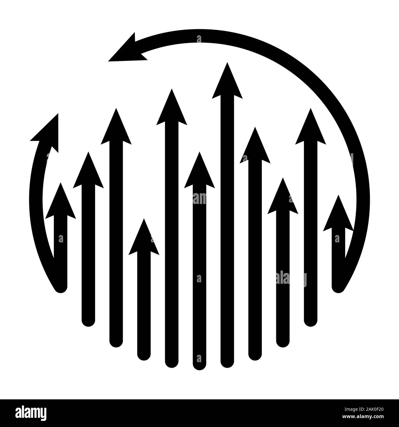 Arrows ilustration cycle growing up Vector template, icon, business, abstract, symbol, design, increase, company, growth, illustration, success concep Stock Vector