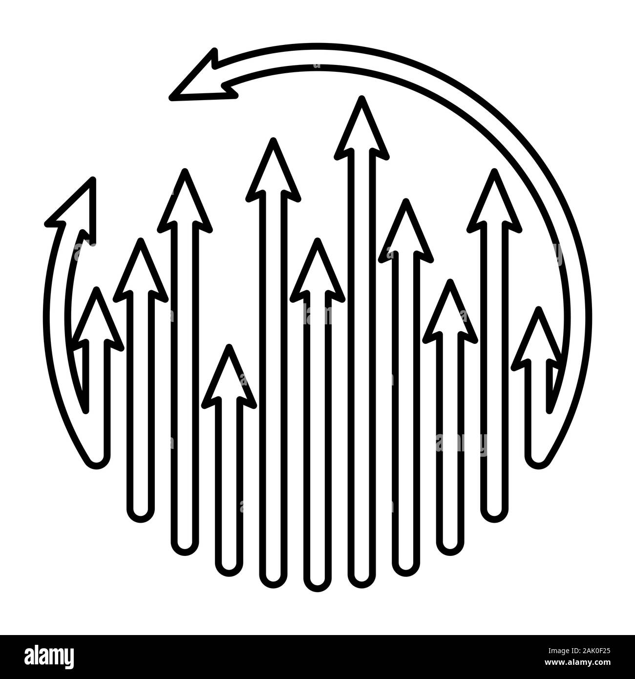 Arrows ilustration cycle growing up Vector template, icon, business, abstract, symbol, design, increase, company, growth, illustration, success concep Stock Vector