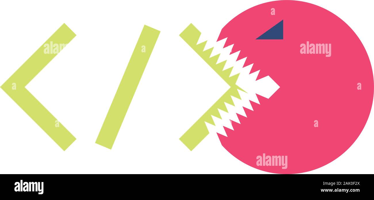 Monster eating website code design, Programming web designer technology ...