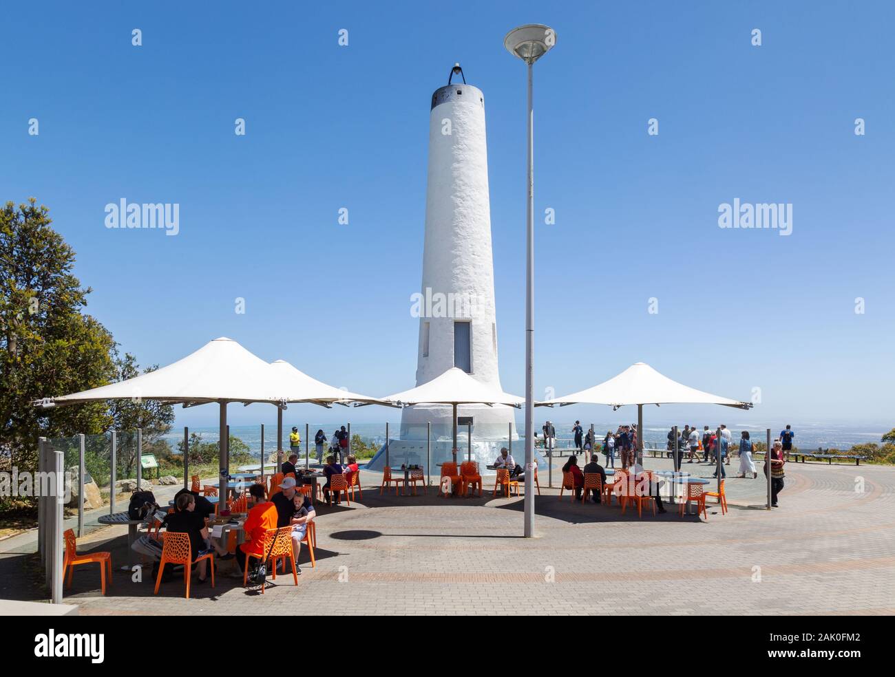 Mount Lofty Adelaide - tourists at the restaurant at the summit of Mt Lofty in the Adelaide Hills, Adelaide Australia Stock Photo