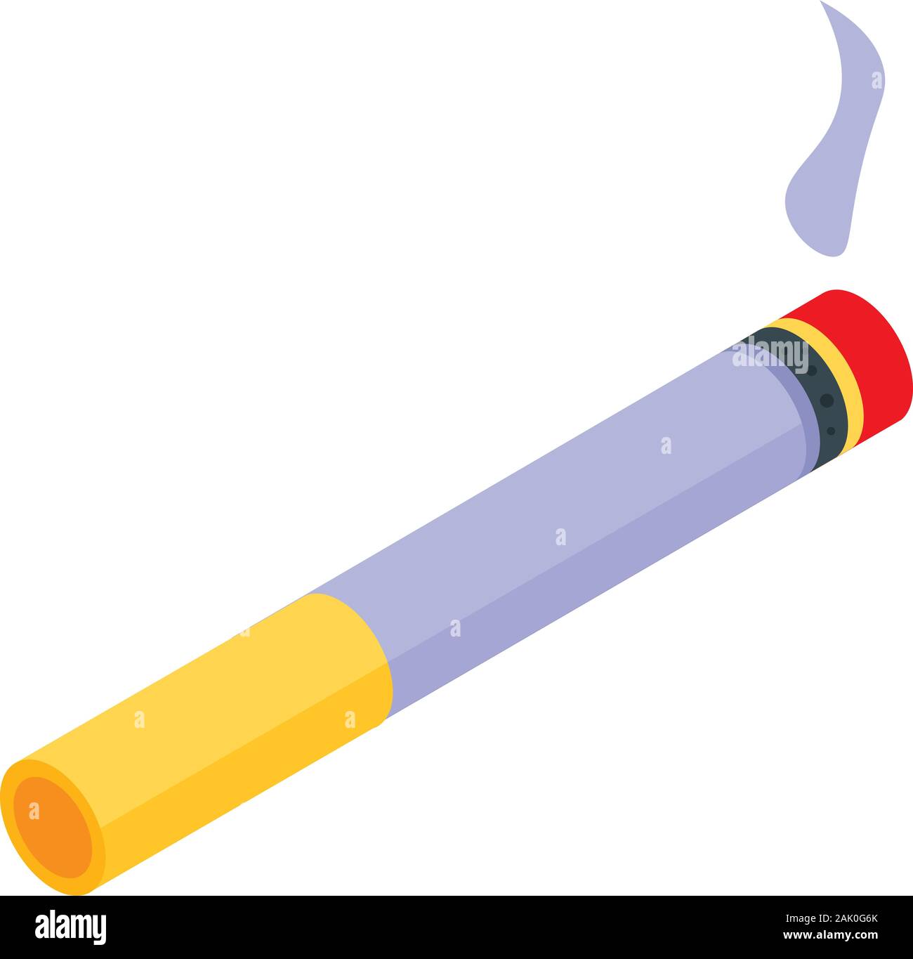 Burning cigarette icon, isometric style Stock Vector