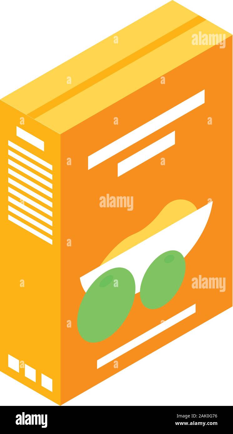 Cereal food package icon, isometric style Stock Vector