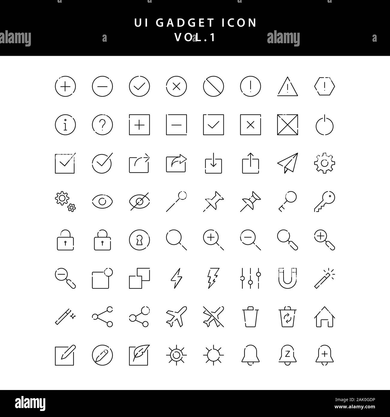 ui gadget icon set vol 1 Stock Vector