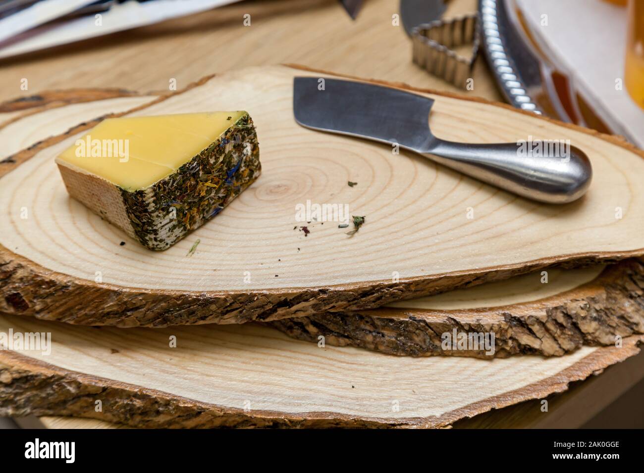 Different types of cheese at a presentation from cheese makers. Top