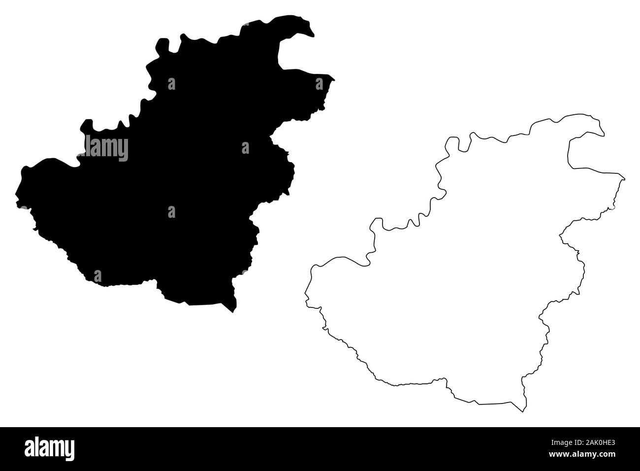 Quthing District (Districts of Lesotho, Kingdom of Lesotho) map vector ...