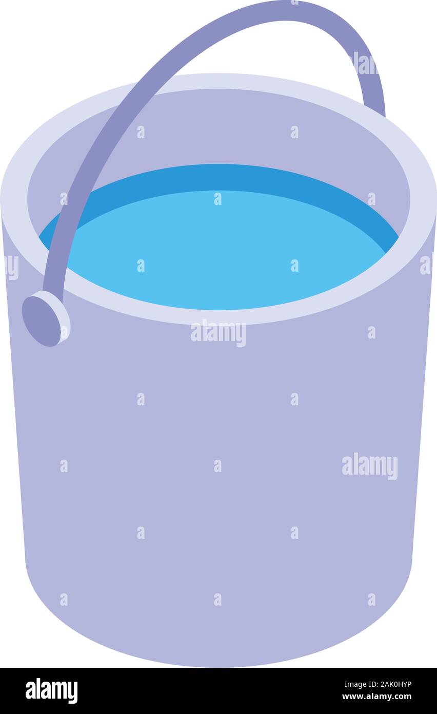 Water bucket icon, isometric style Stock Vector