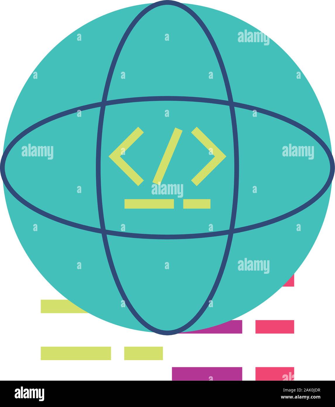 Website code inside global sphere design, Programming web designer ...