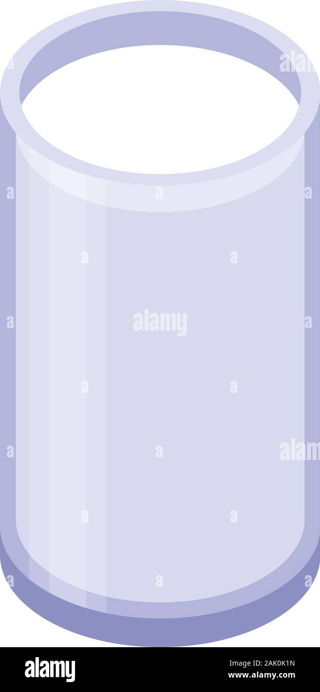 Milk glass icon, isometric style Stock Vector
