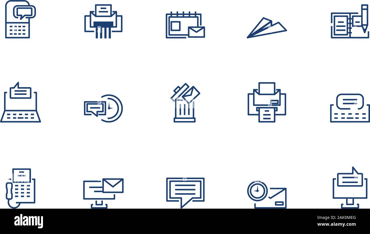 Messages icon set design, email mail letter marketing communication ...