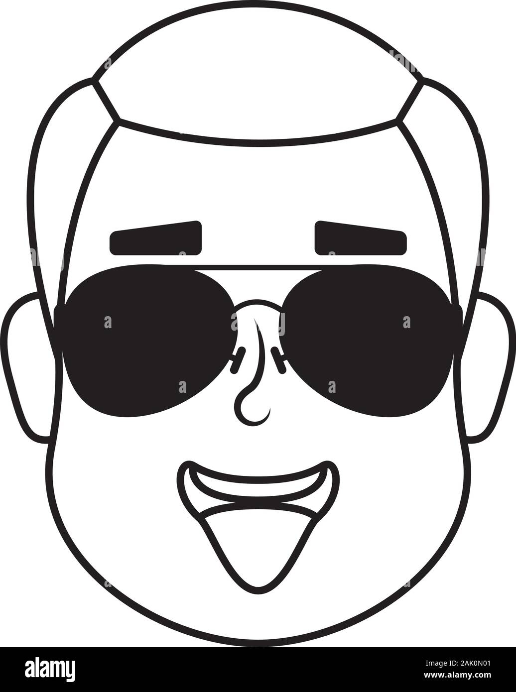 young man head with sunglasses character Stock Vector Image & Art - Alamy
