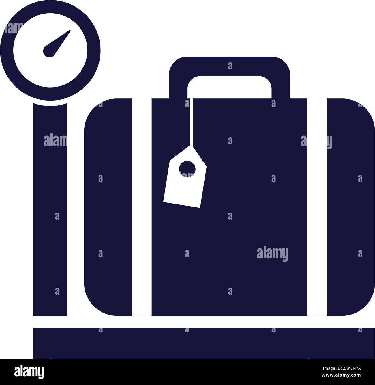 suitcase travel baggage in scale balance Stock Vector Image & Art - Alamy