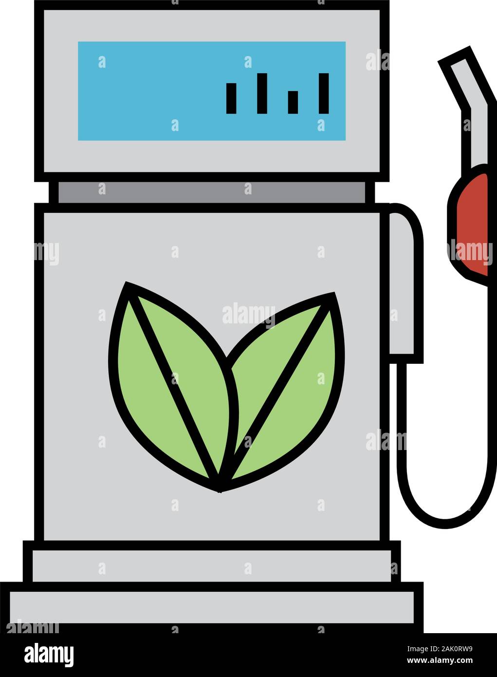 fuel station service with ecology leafs icon Stock Vector Image & Art ...