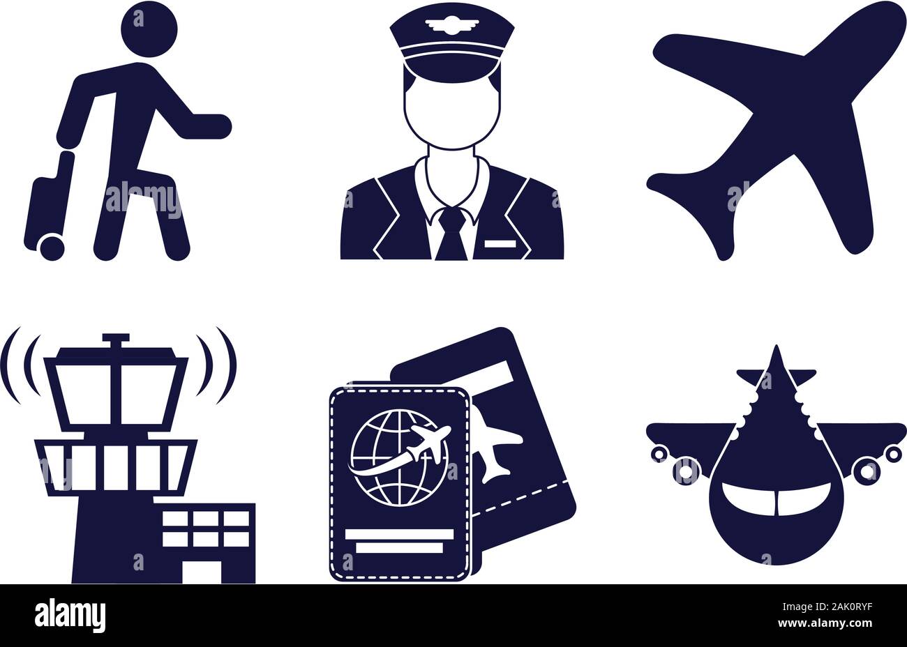 bundle of airport set icons Stock Vector Image & Art - Alamy
