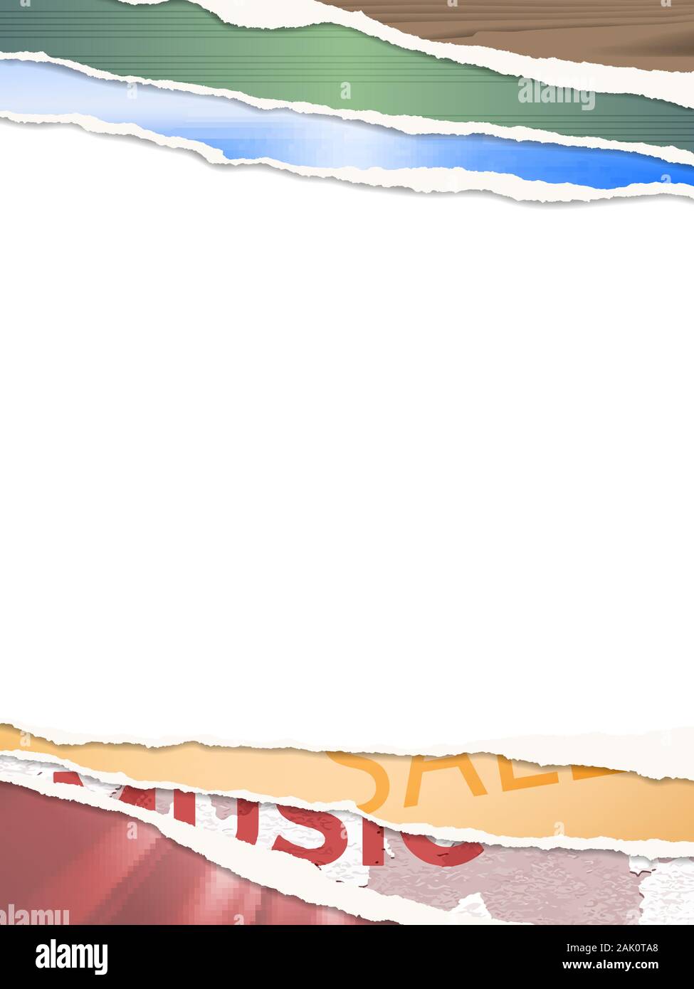 Poster mock up with old colorful ripped papers border Stock Vector ...