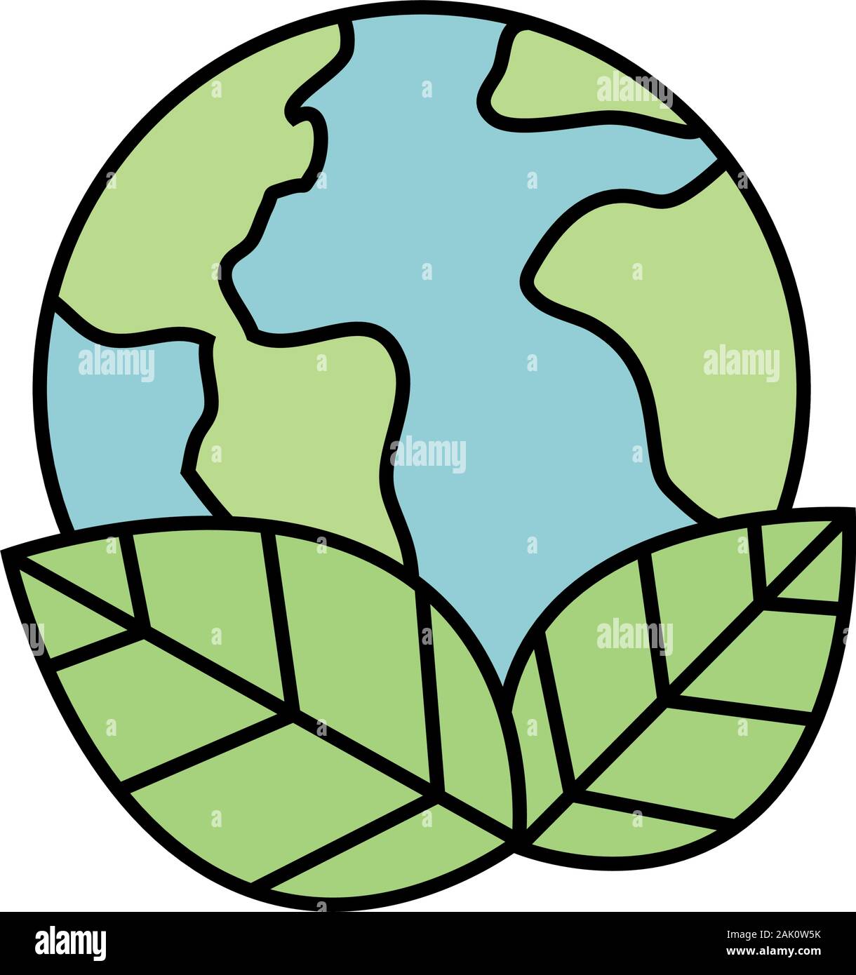 planet earth with leaf ecology icon Stock Vector Image & Art - Alamy