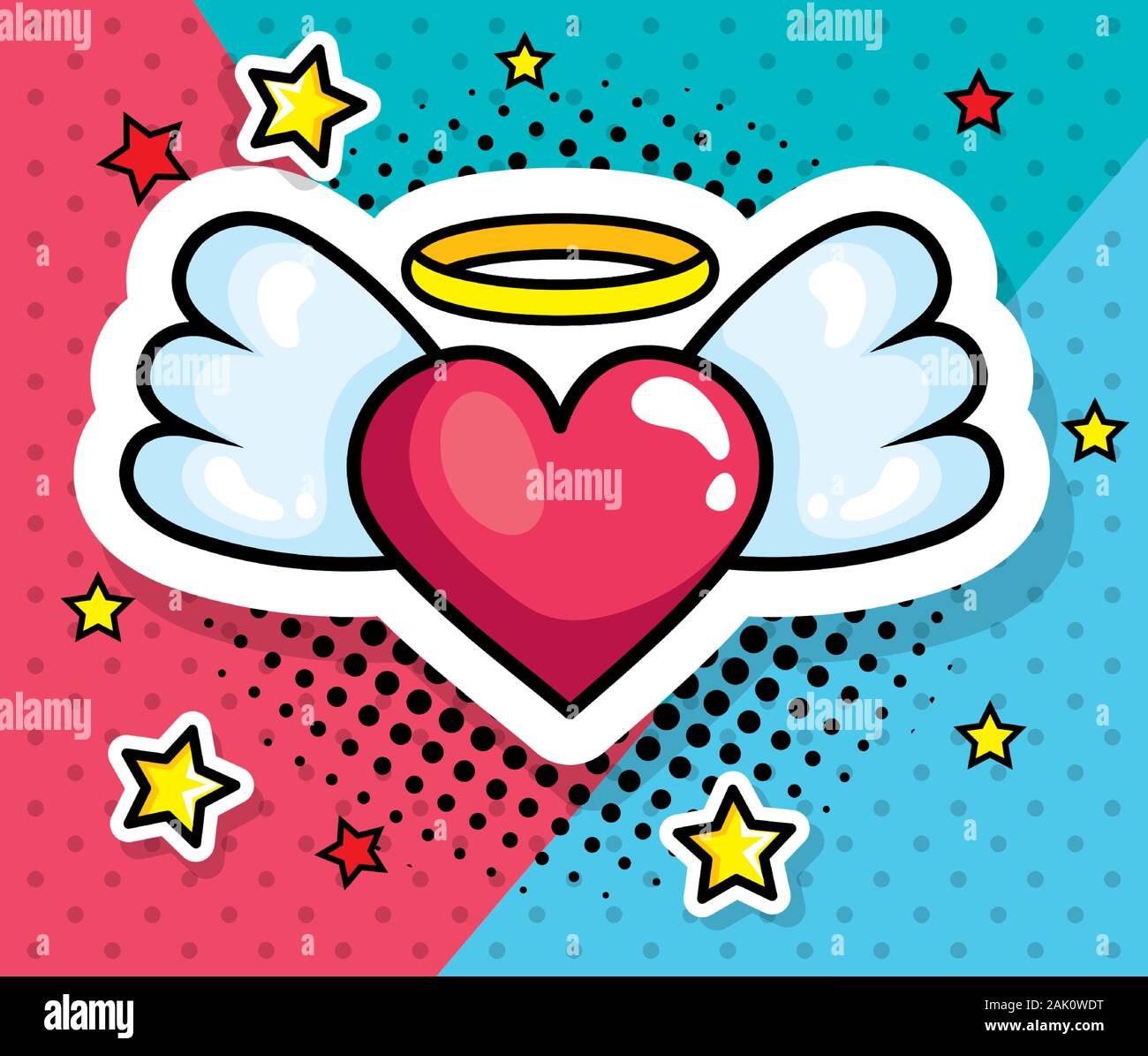 heart with wings pop art style icon Stock Vector Image \u0026 Art - Alamy, image size:1300x1195