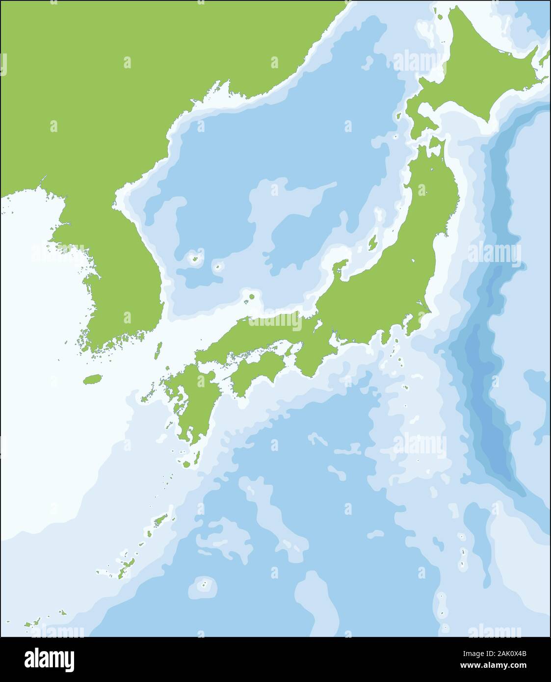 Vector illustration map of the Japanese territory Stock Vector