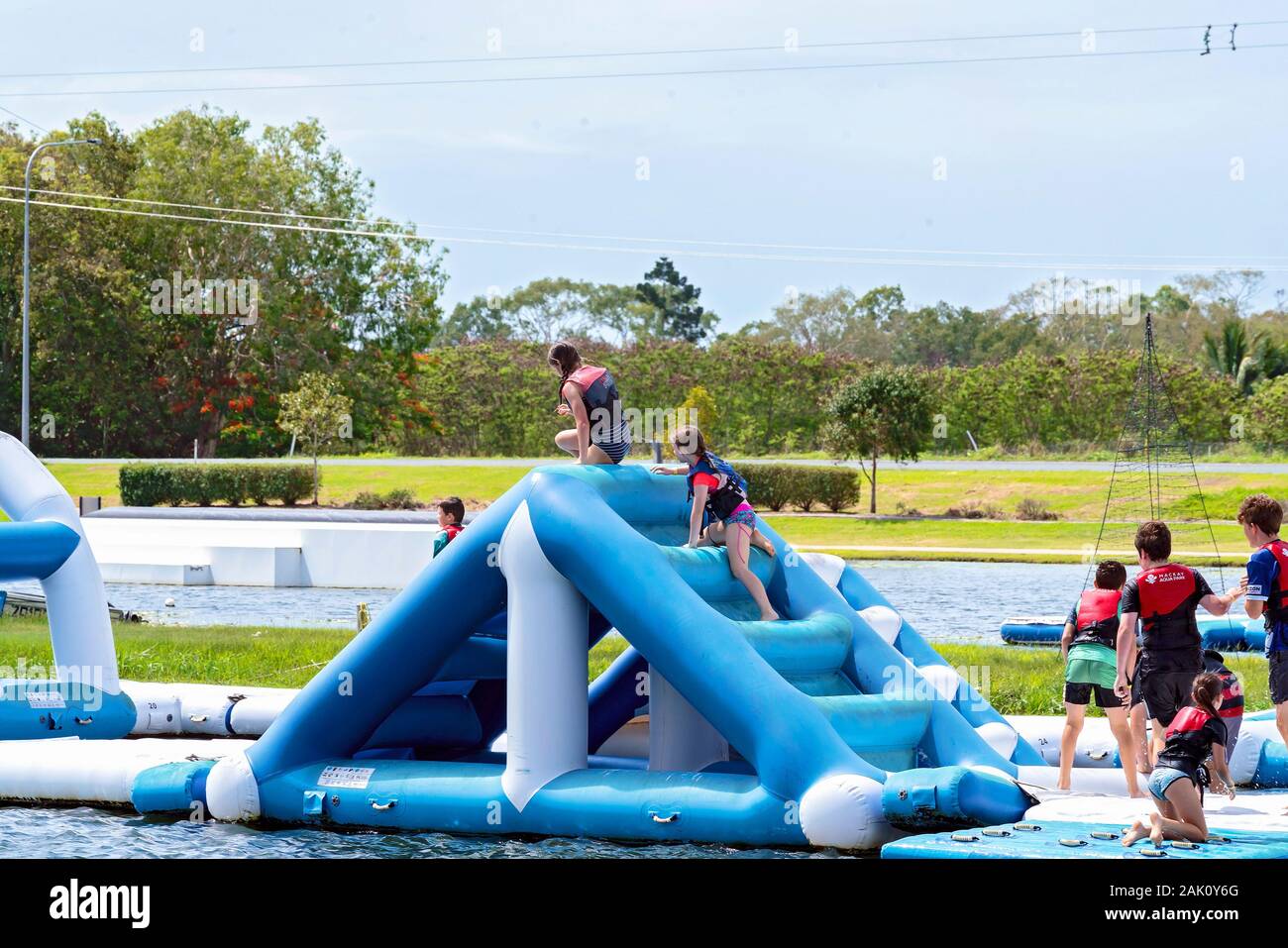 Mackay, Queensland, Australia January 2020 Children playing on an