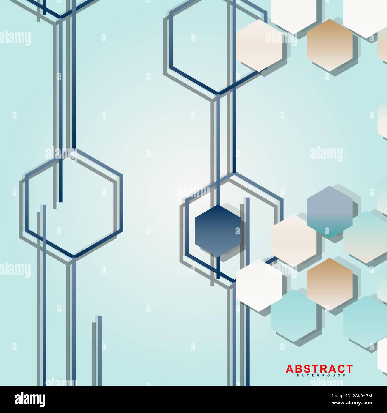 Abstract vector background of a hexagonal geometric wall. Surface ...