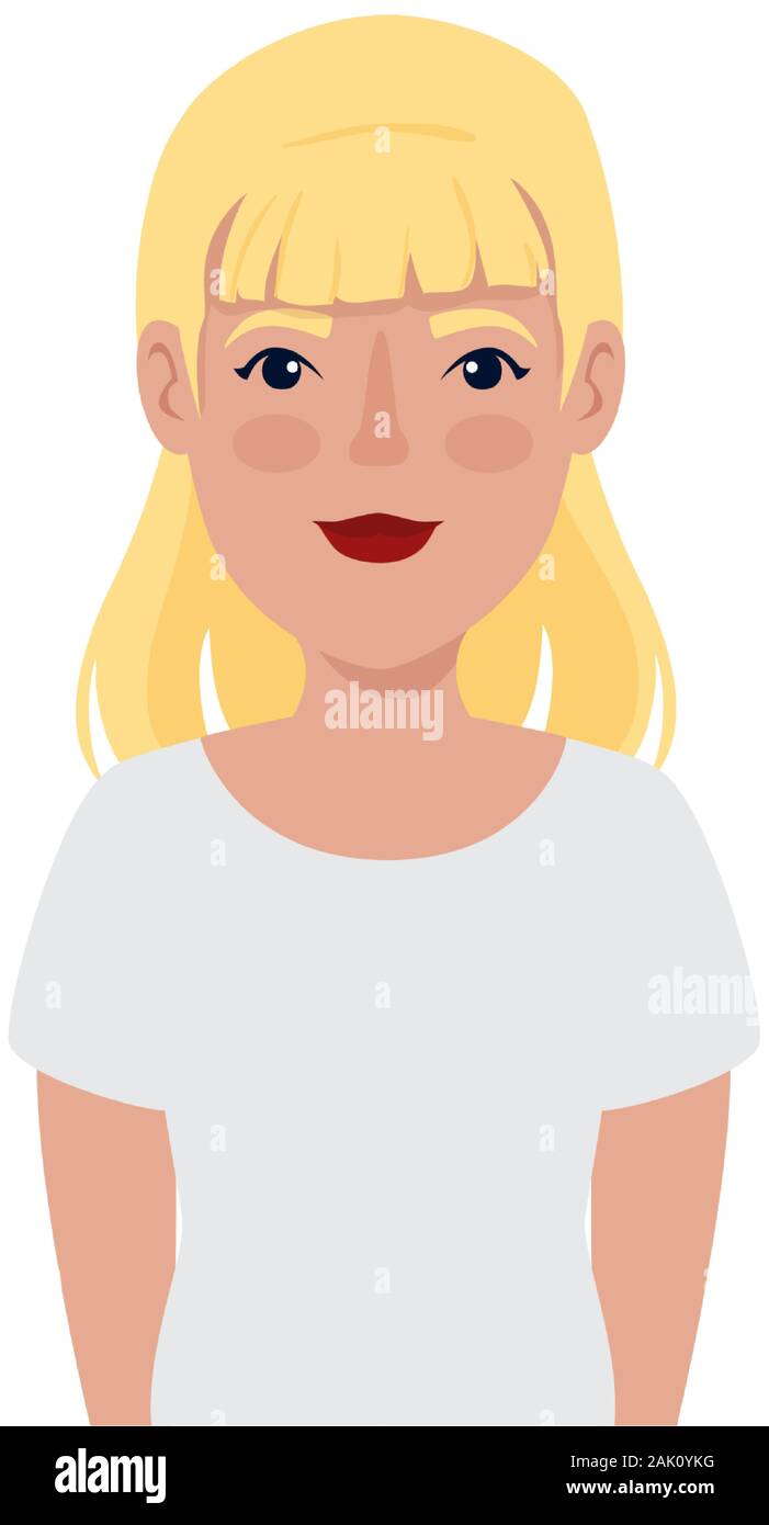Beautiful Woman Blonde Hair Avatar Character Icon Stock Vector Art