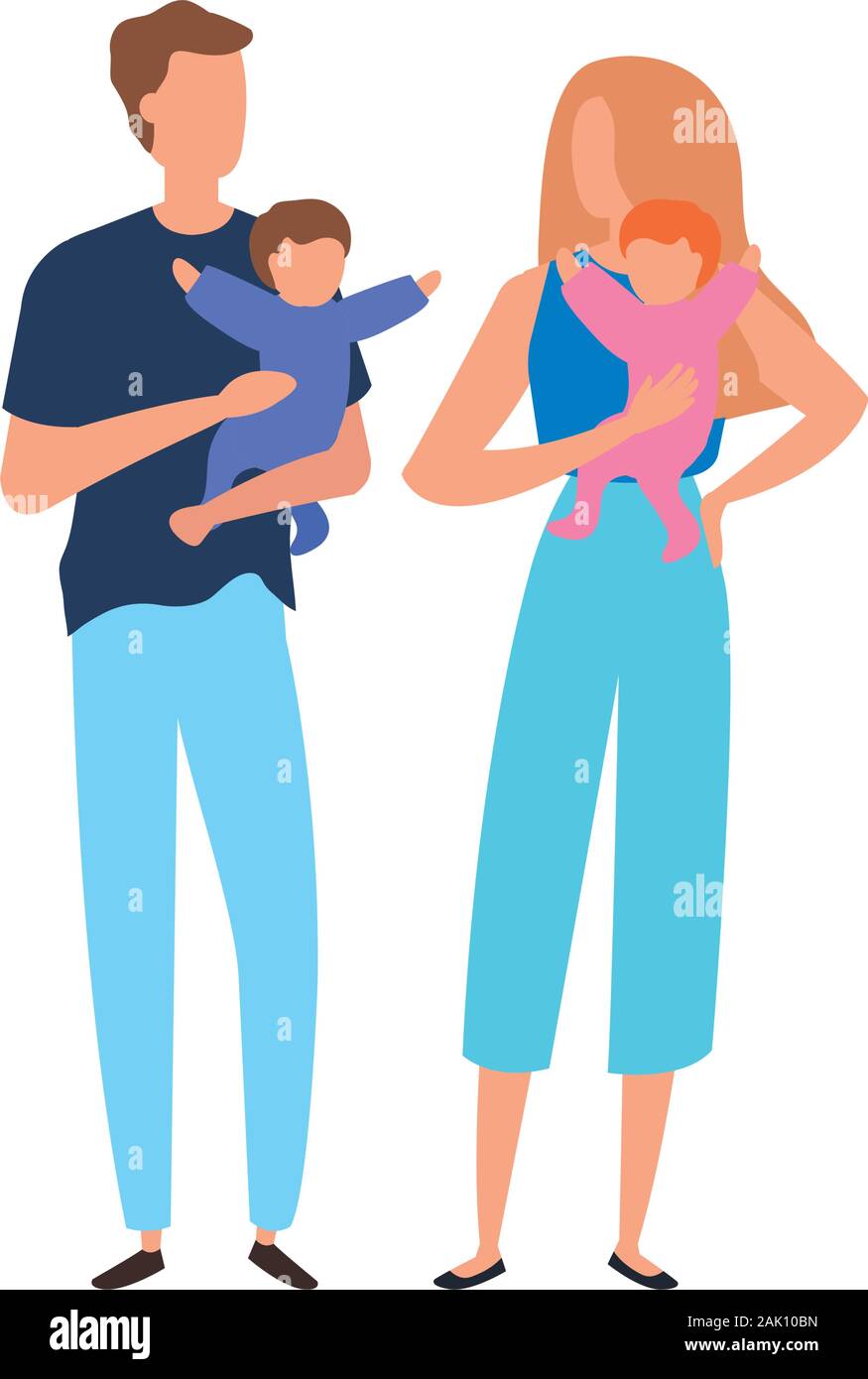 parents with babies avatar characters Stock Vector Image & Art - Alamy