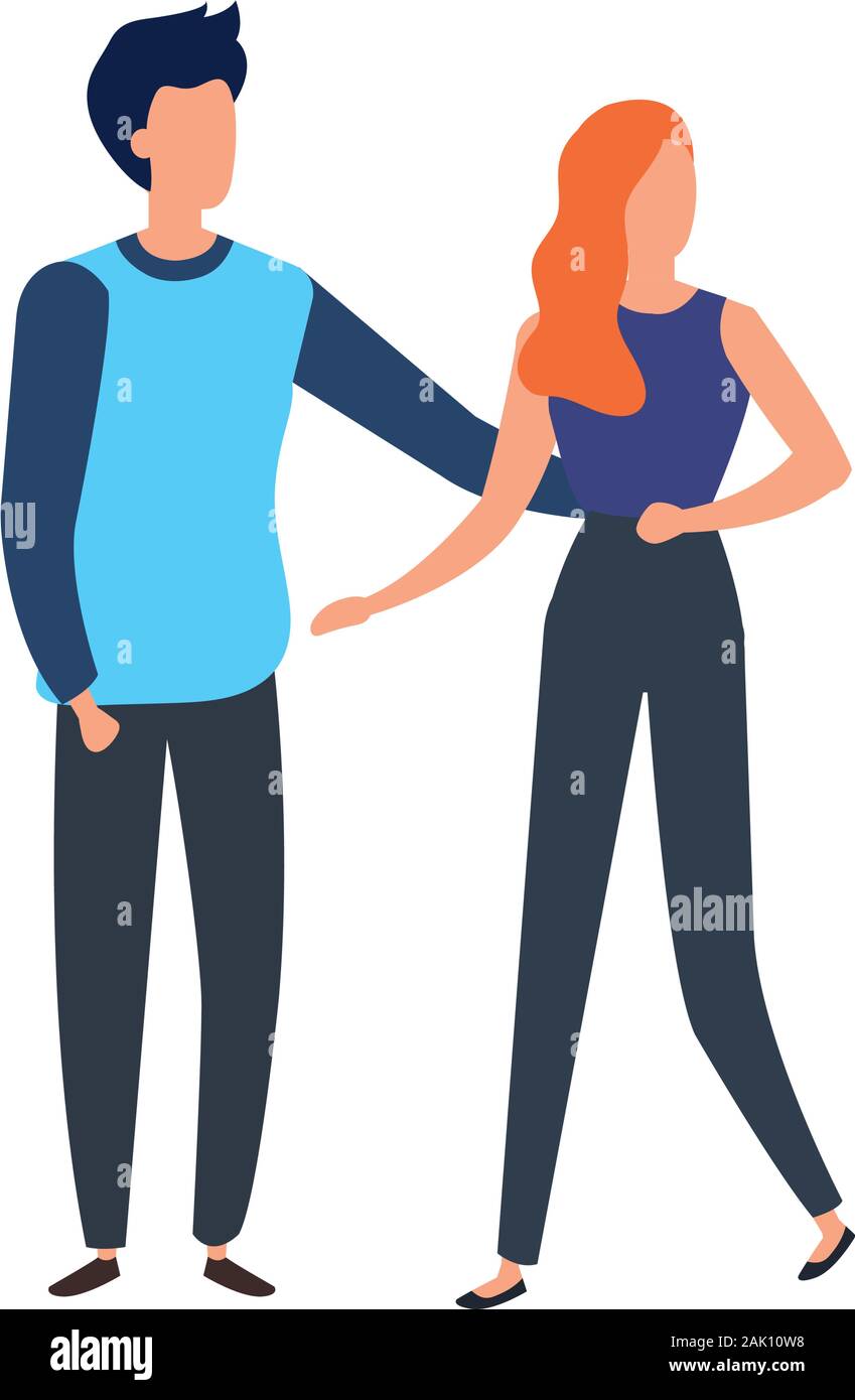 young couple avatar character icons Stock Vector Image & Art - Alamy
