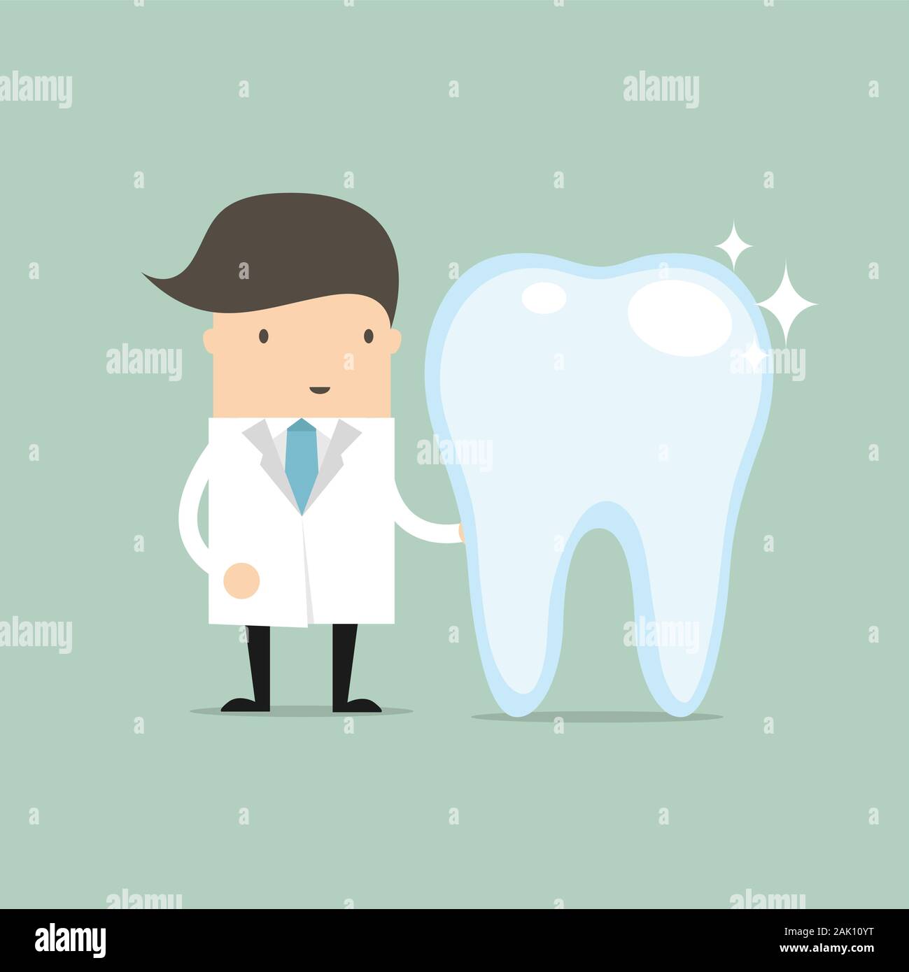 Dentist, Doctor presenting the tooth. vector Stock Vector