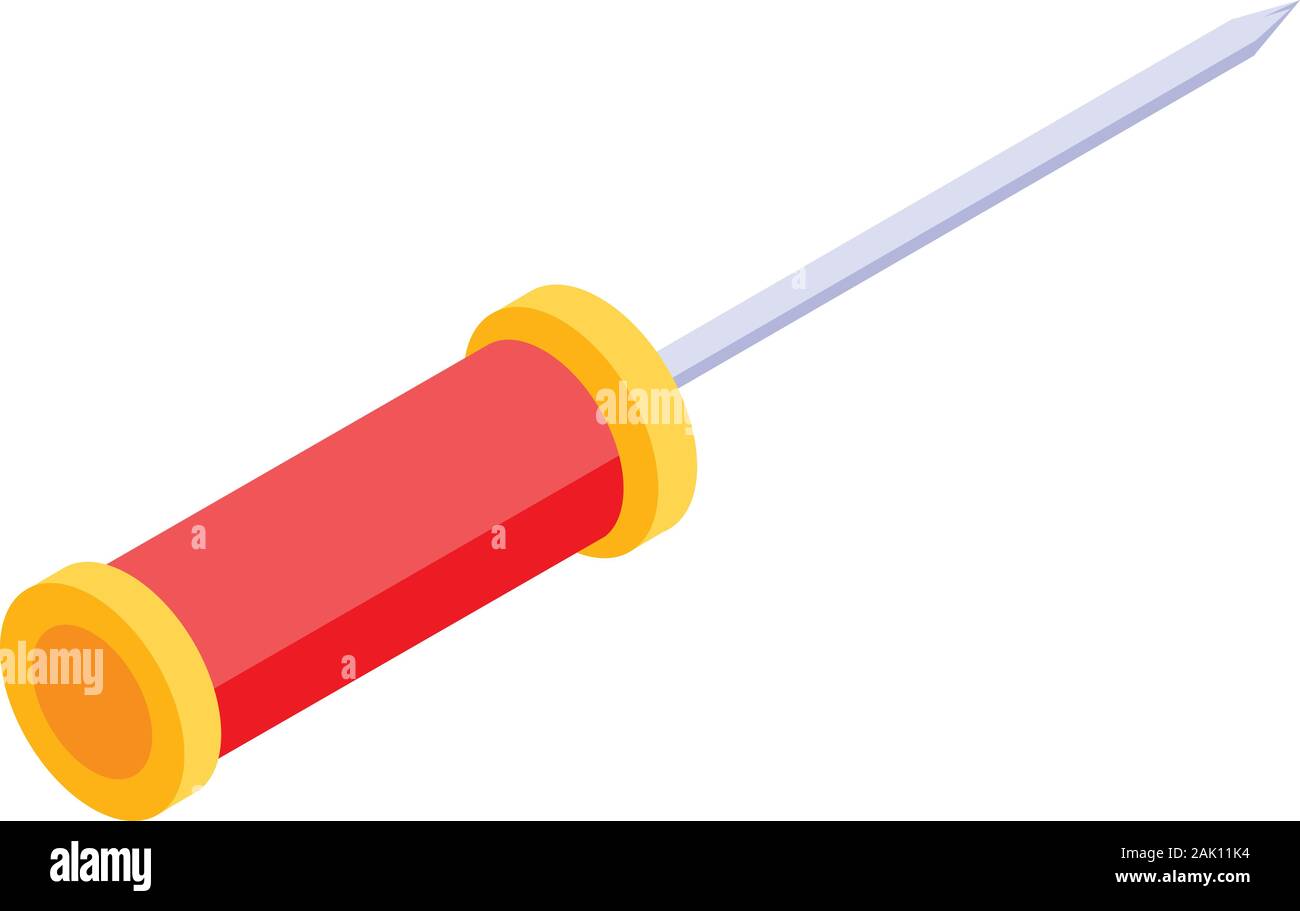 Electrician screwdriver icon, isometric style Stock Vector