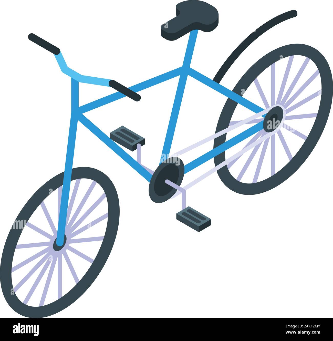 Blue ride bicycle icon, isometric style Stock Vector