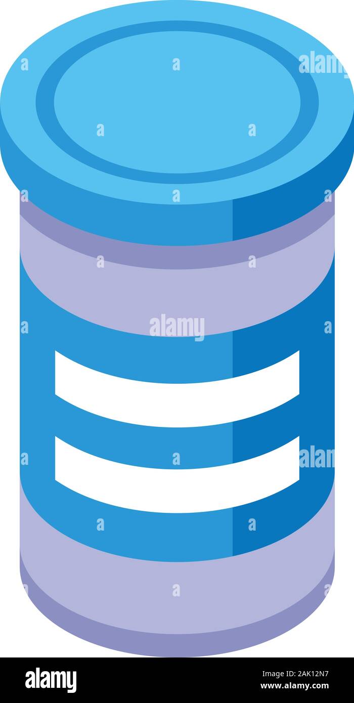 Pills jar icon, isometric style Stock Vector