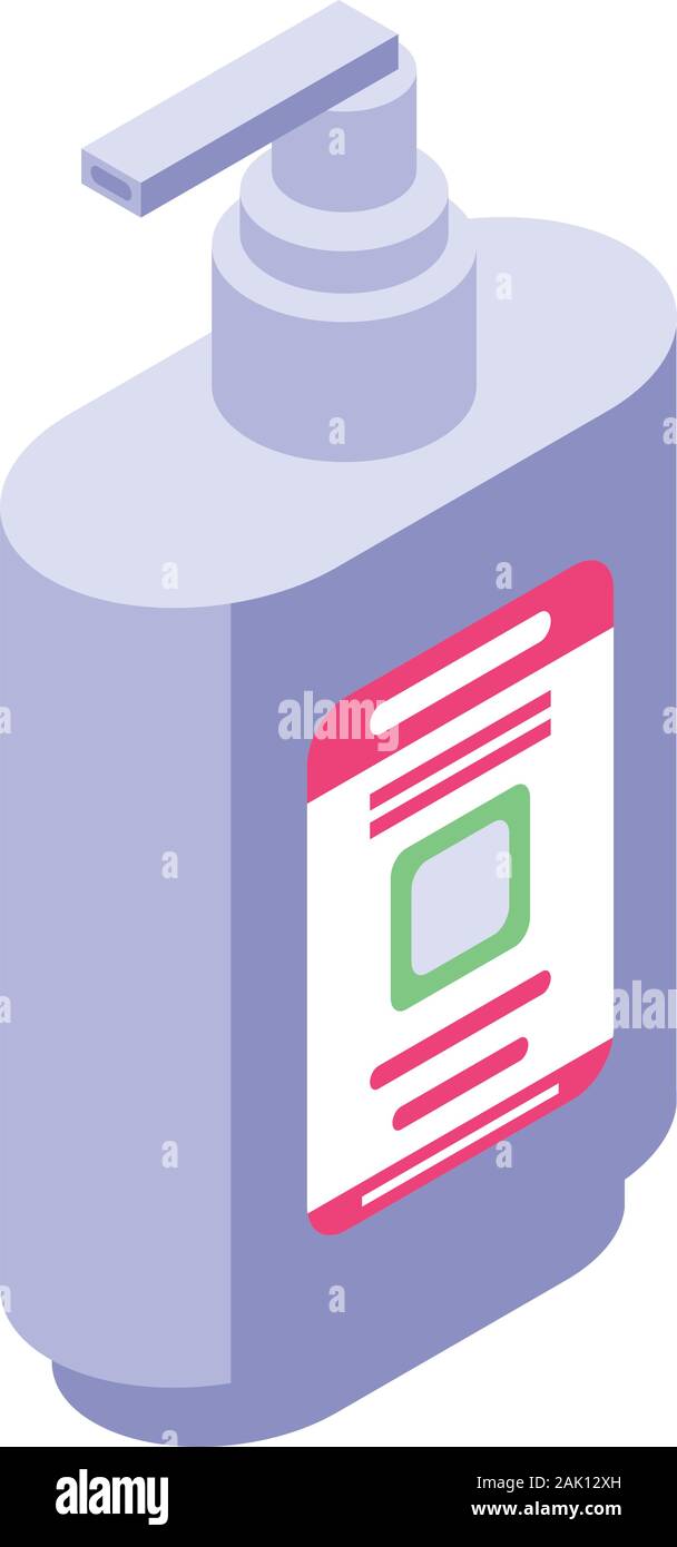 Soap dispenser icon, isometric style Stock Vector