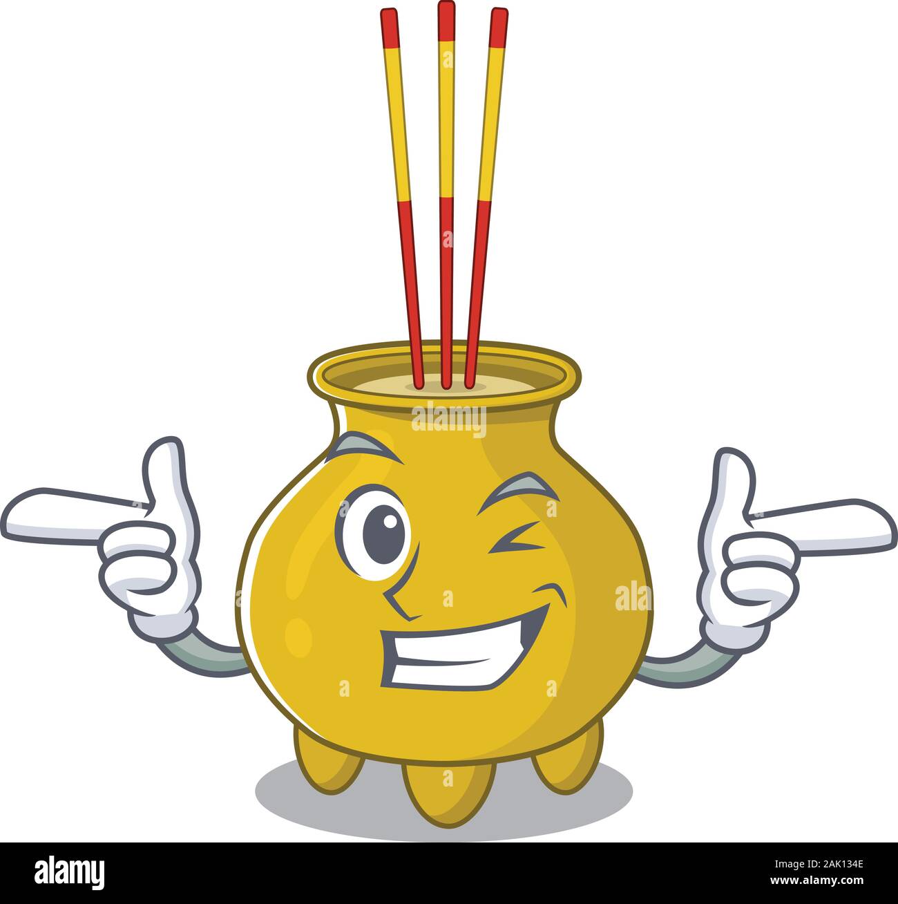 mascot cartoon design of chinese incense with Wink eye Stock Vector ...