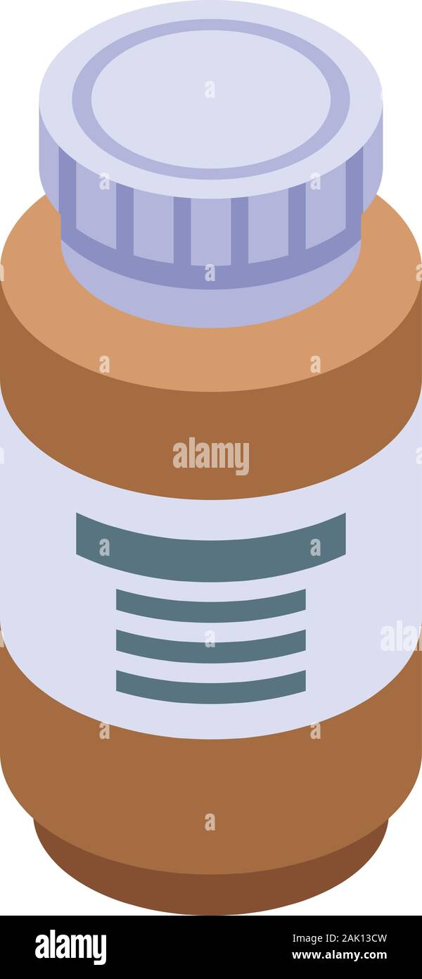 Syrup bottle icon, isometric style Stock Vector
