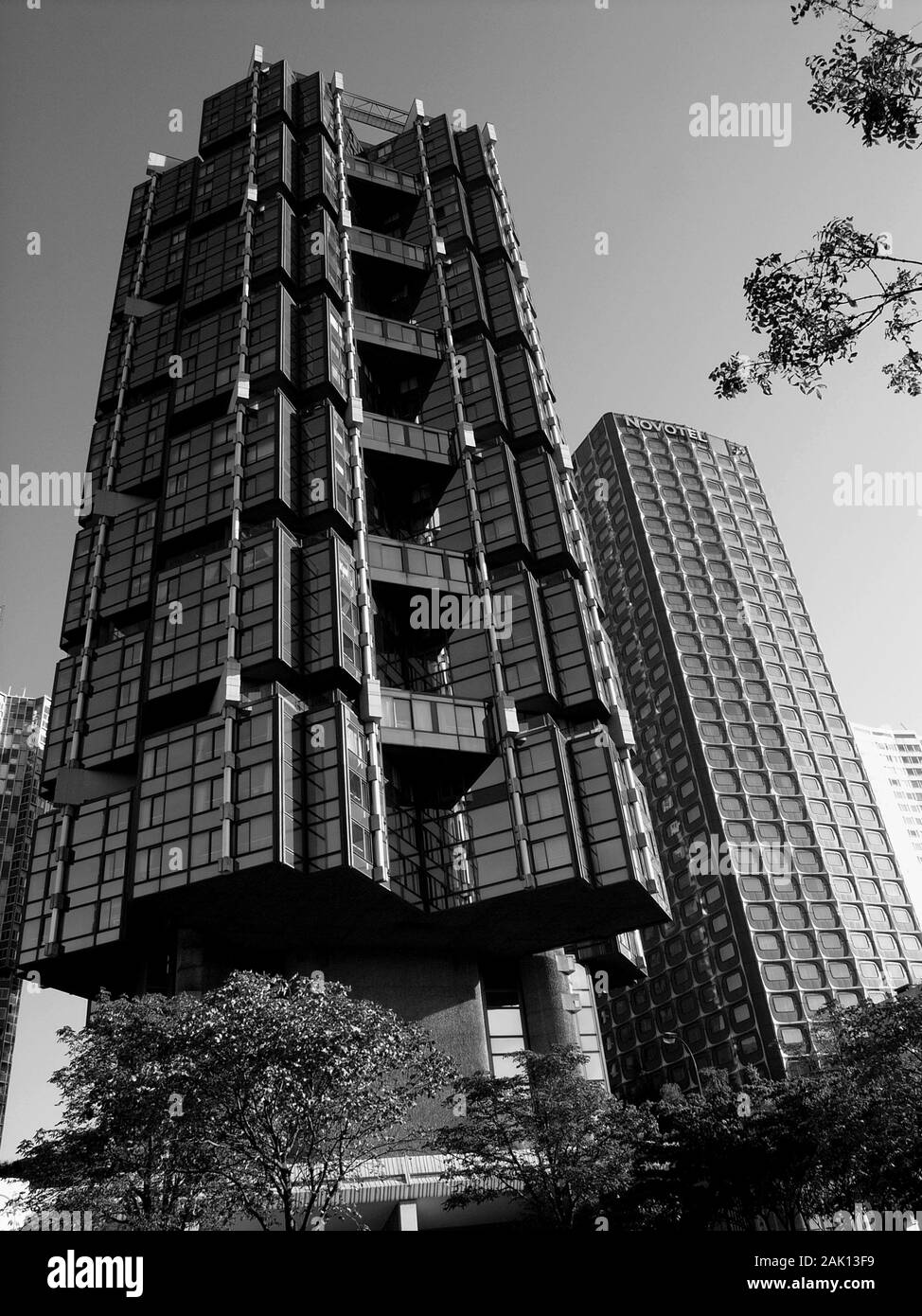 THE 100 METERS HIGH TOTEM TOWER IN BEAUGRENELLE SEINE RIVER PARIS FRANCE - ANDRAULT AND PARAT ARCHITECTS - 1970's ARCHITECTURE - CONTEMPORARY ARCHITECTURE © Frédéric BEAUMONT Stock Photo