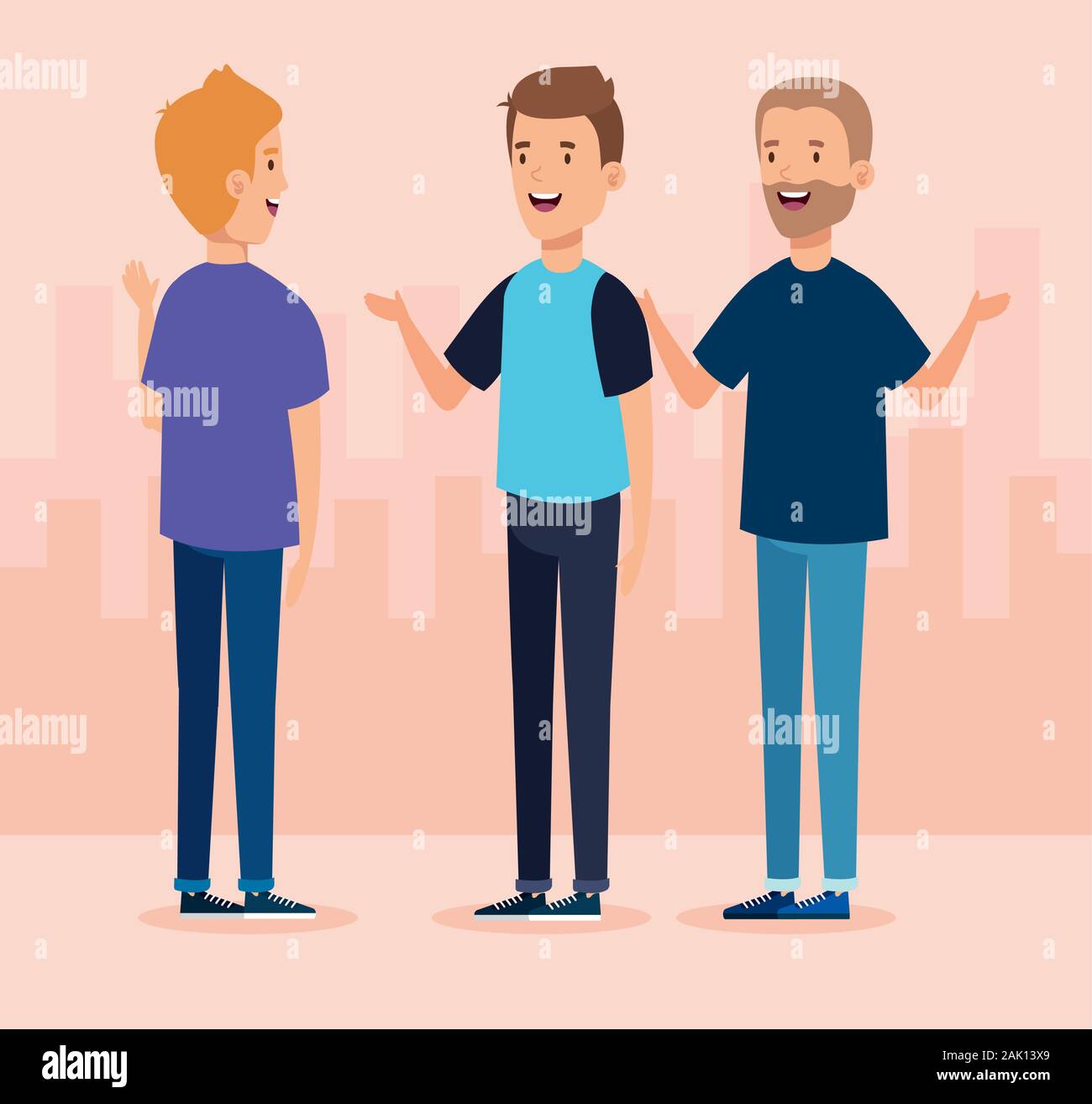 group of young men characters Stock Vector Image & Art - Alamy