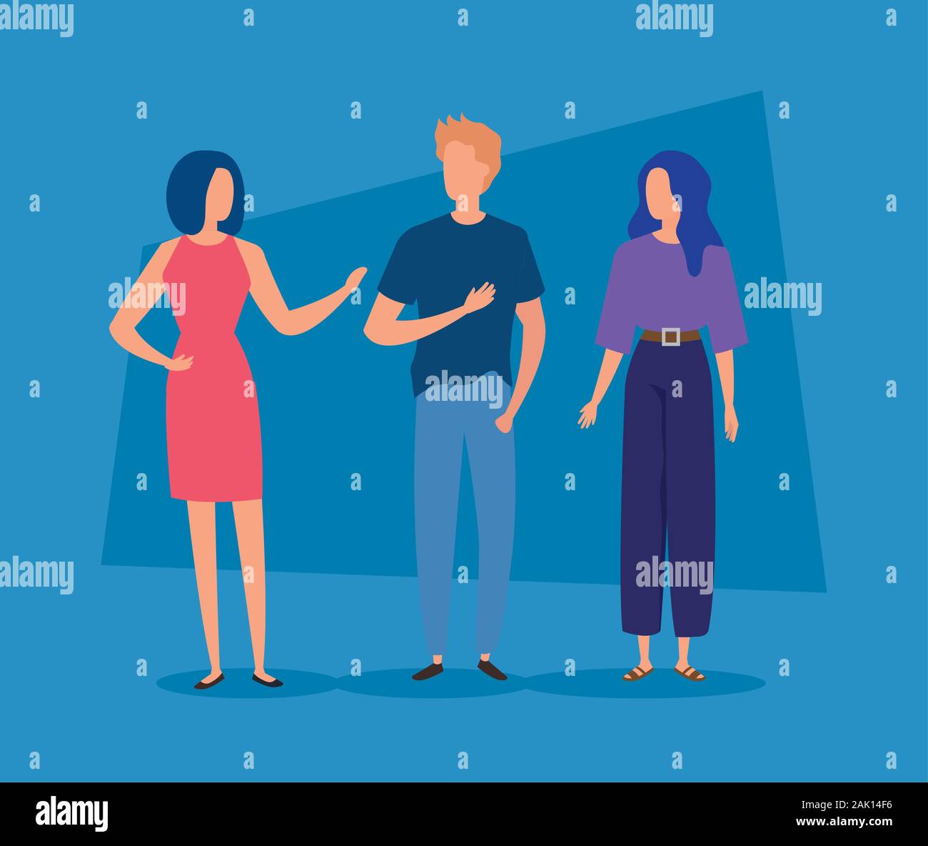 group of young people avatar characters Stock Vector Image & Art - Alamy