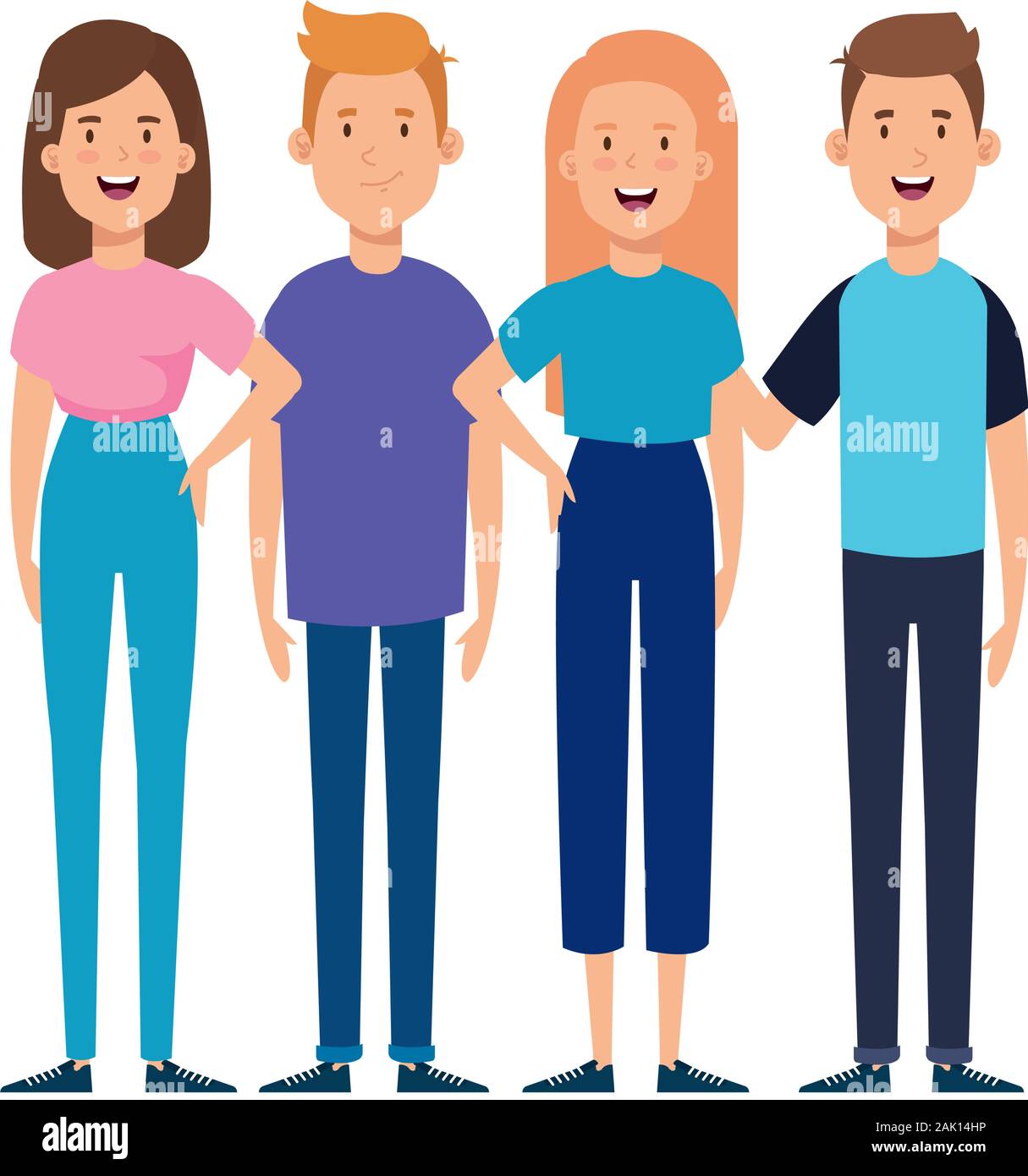 group of young people avatar characters Stock Vector Image & Art - Alamy