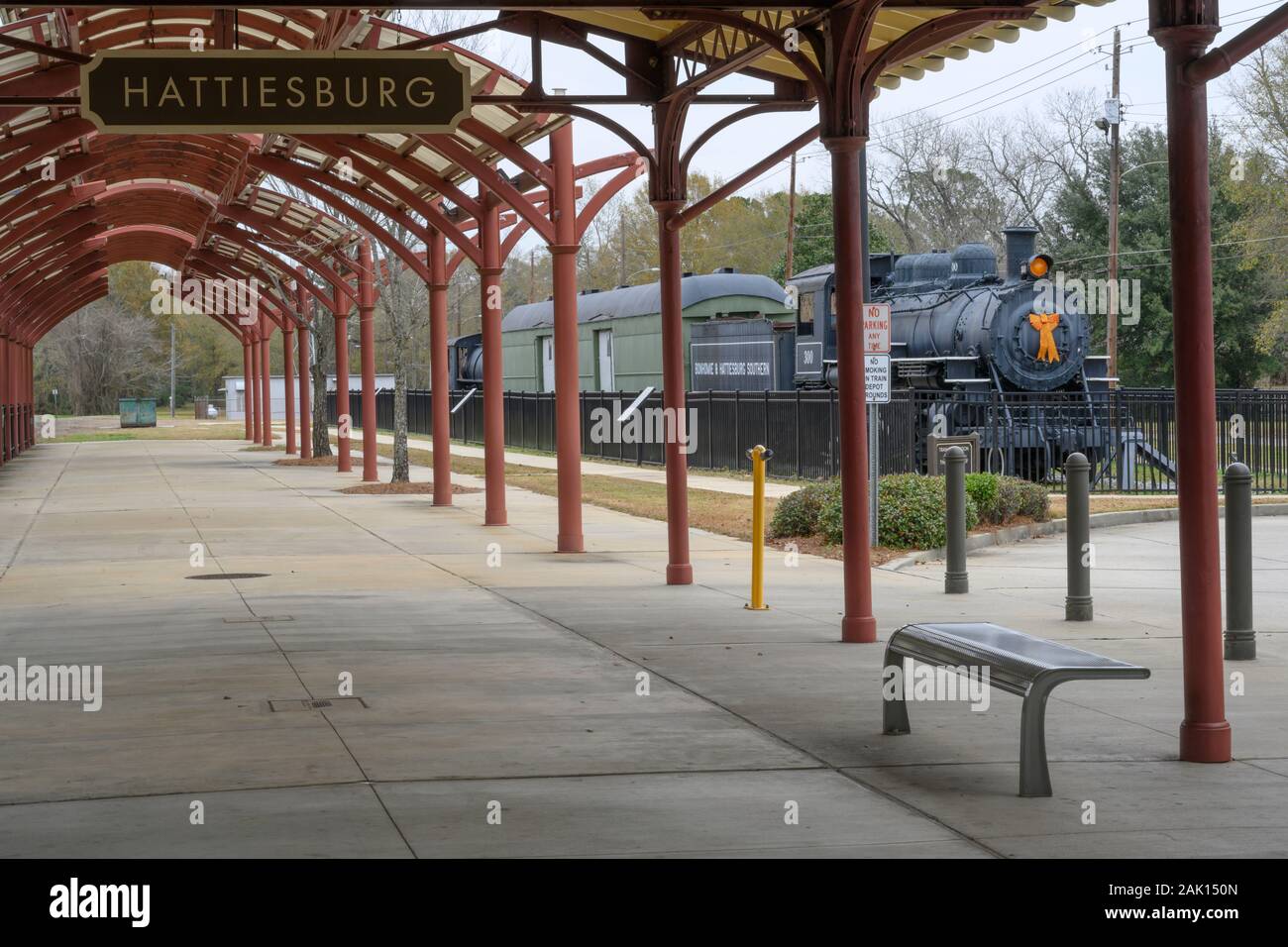 Historic Hattiesburg, Mississippi Amtrak railroad station, a stop on
