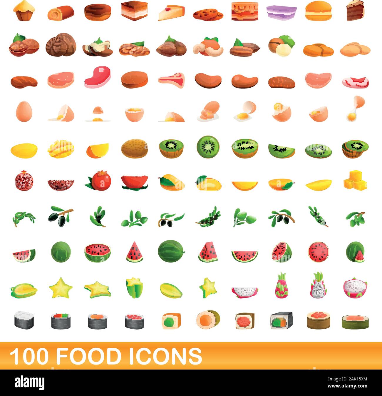 100 food icons set. Cartoon illustration of 100 food icons vector set isolated on white background Stock Vector Image & Art - Alamy 100 food icons set. Cartoon illustration of 100 food icons vector set isolated on white background Stock Vector Image & Art - Alamy