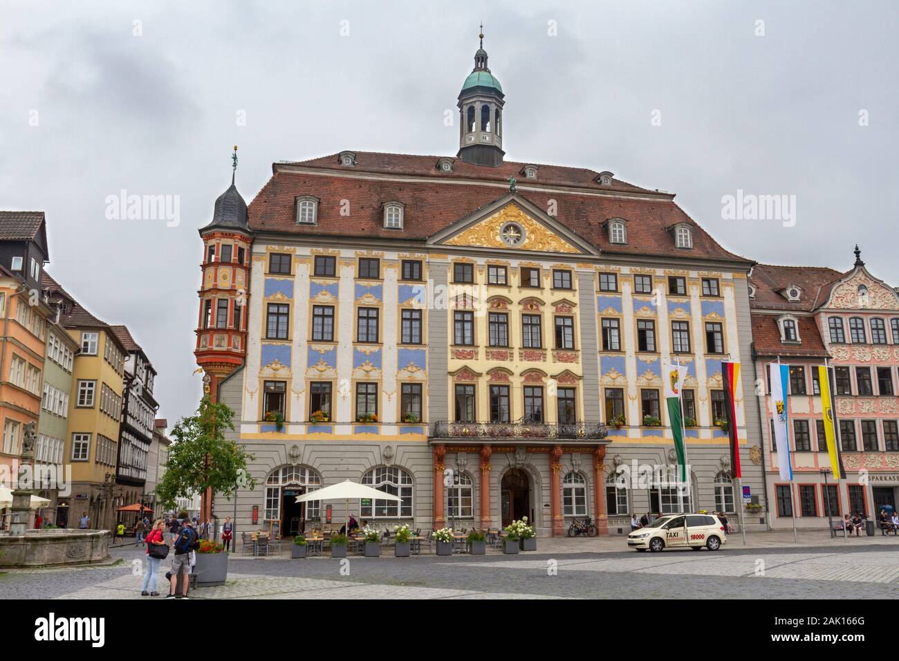 The Stadthaus (Town Hall) in Marktplatz, (Market Place), Coburg, Bavaria, Germany. Stock Photo