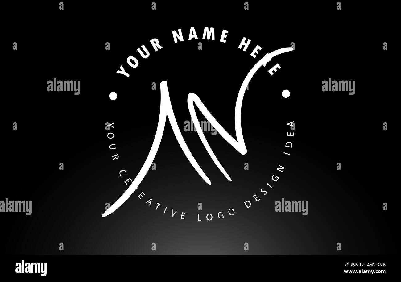 AN Handwritten Letters Logo Design with Circular Letter Pattern ...